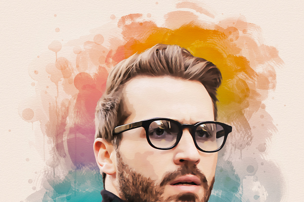 Editable Portrait Painting Template