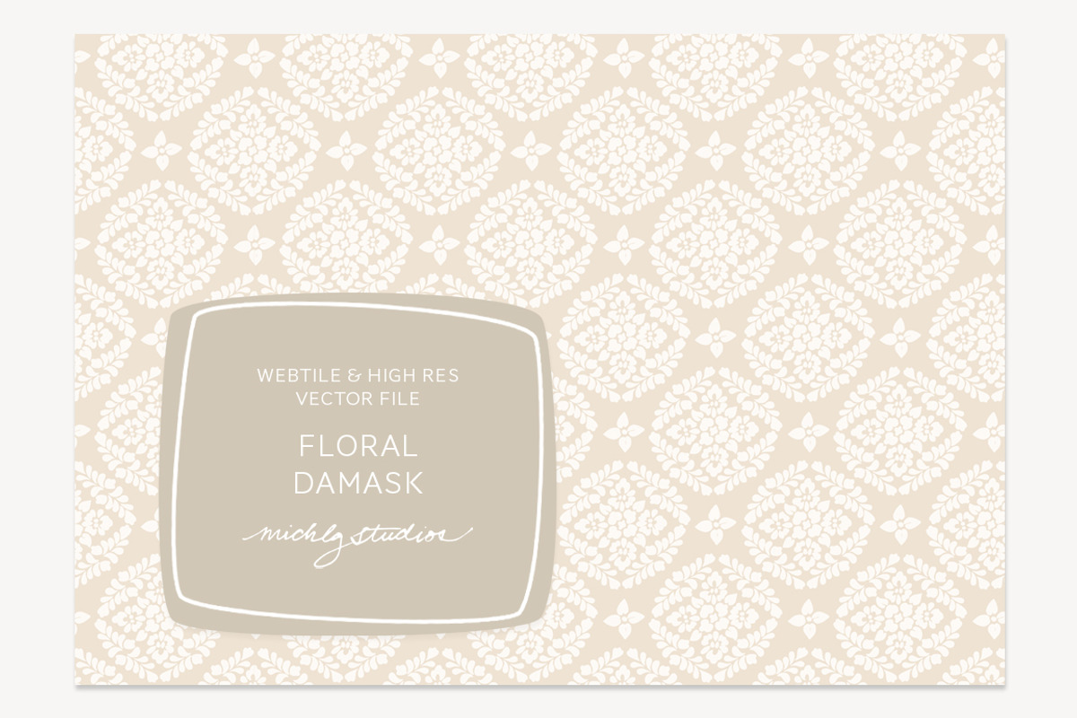 VECTOR & PSD Floral Damask tile & pa