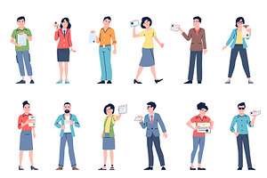 People show paper documents. Adults, a Person Illustration by LadadikArt