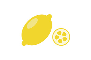 Line icons of a lemon and lemon, a Food Illustration by okskukuruza