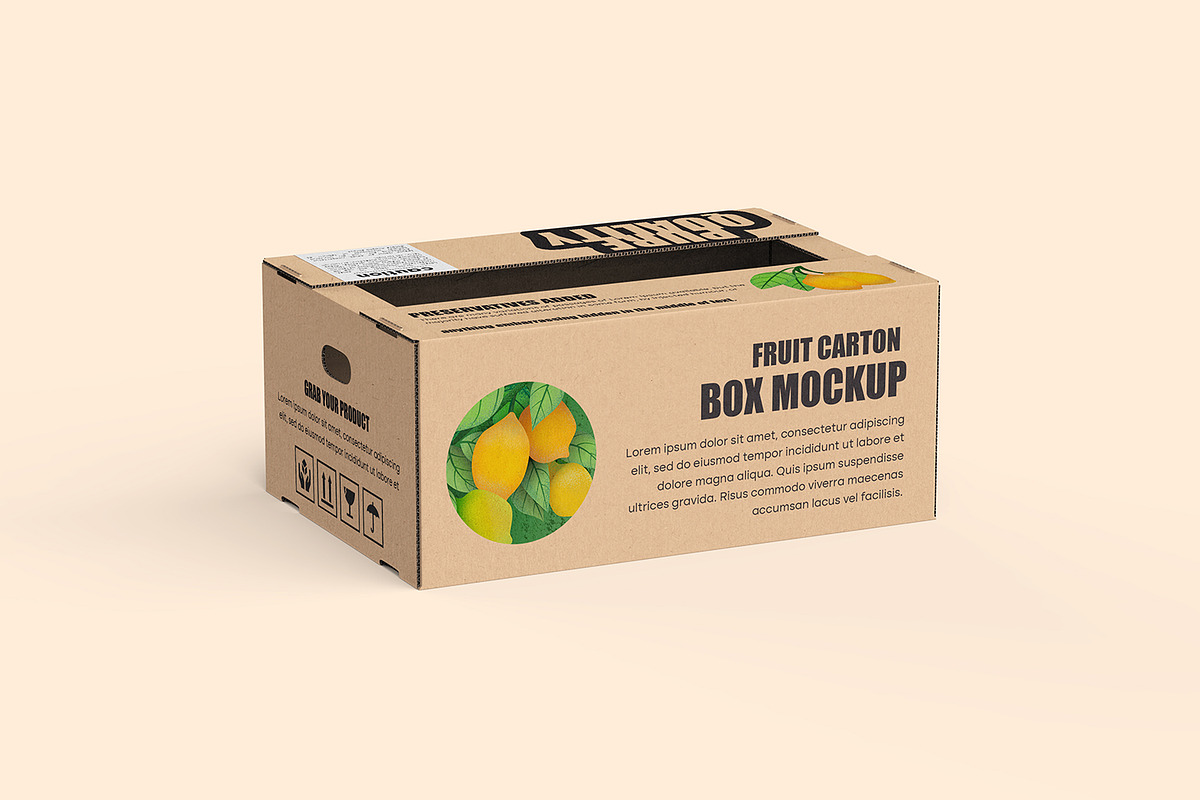 Fresh Fruit Carton Mockup, a Packaging Mockup by Ram Studio LLC (Photo 2 of 16)