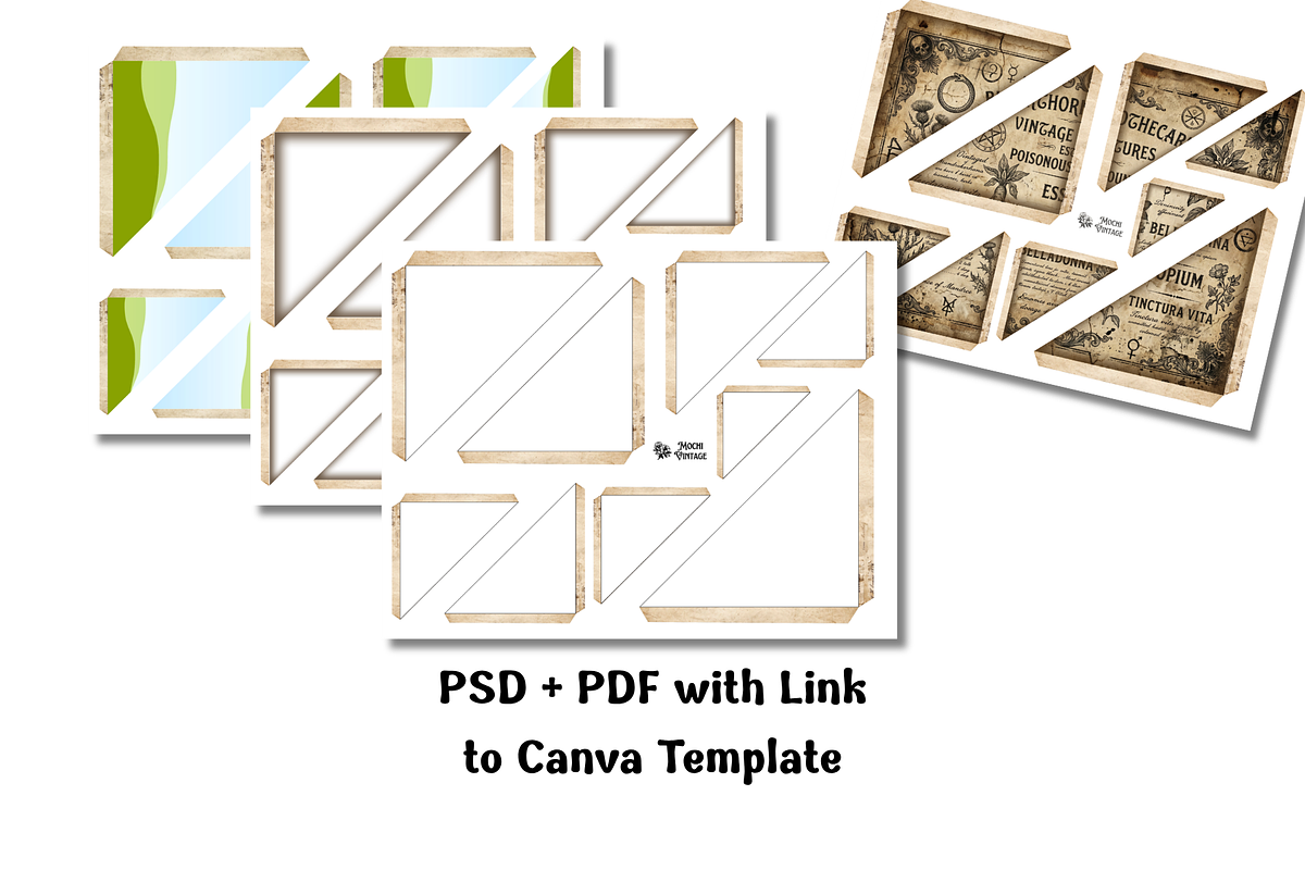 Corner Tuck Pocket Overlay PSD Canva, an Object Graphic by Print Haven Mochi Vintage (Photo 5 of 6)