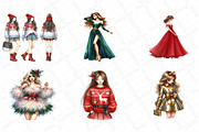 Christmas Fashion Girl Clipart, an Illustration by DreamPrint404 (Thumbnail 2 of 4)