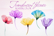 Watercolor Translucent Flower Vector, a Pattern Graphic by Deckar_art (Thumbnail 1 of 4)