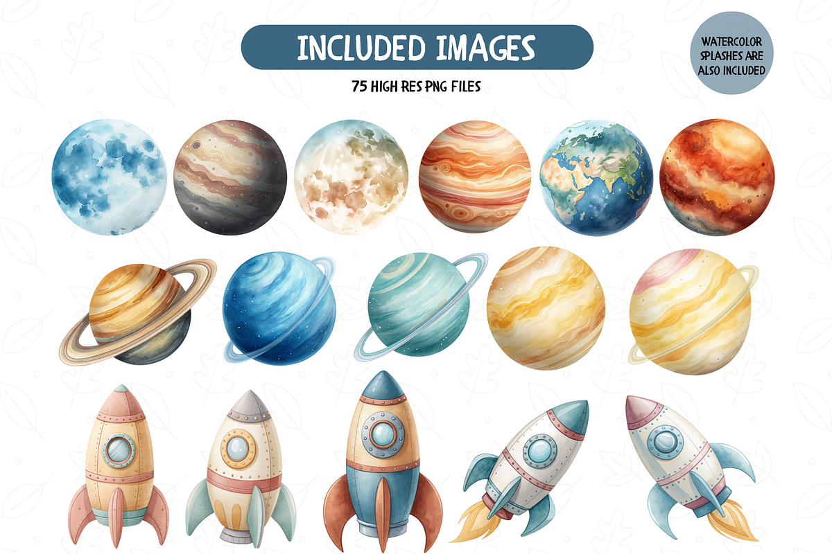 Space Astronauts Clipart Set, a Person Illustration by TatiMockup (Photo 3 of 7)