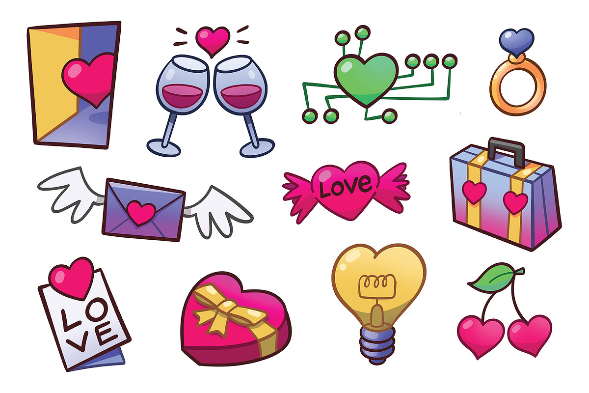 Cartoon Love Icons, an Icon by Cartoon Shop (Photo 10 of 11)