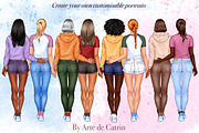 Best Friends Clipart, Soul Sisters, a Person Illustration by ArtedeCatrin (Thumbnail 3 of 10)