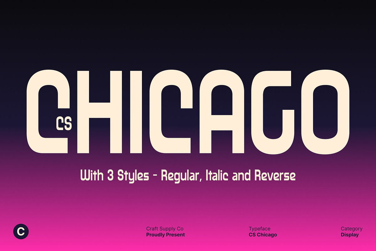 CS Chicago – Modern Sans Serif, a Sans Serif Font by Craft Supply Co. (Photo 1 of 8)