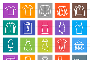 166 Fashion Line Icons