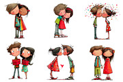 watercolor valentine couple clipart, an Illustration by CreationArt (Thumbnail 3 of 6)