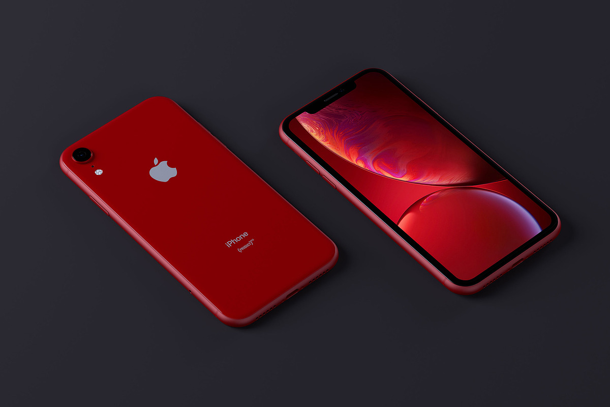 Red iPhonx Xr Mockup, an iPhone Mockup by Designrepos