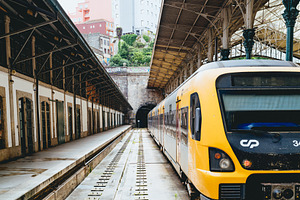 Yellow Train at Station