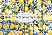 Watercolor Lemon Pattern, an Illustration by SinaCreation (Thumbnail 1 of 5)