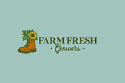Farm Sunflower Boot Logo Templates, a Branding & Logo Template by MerdeneDesignStudio (Thumbnail 2 of 5)