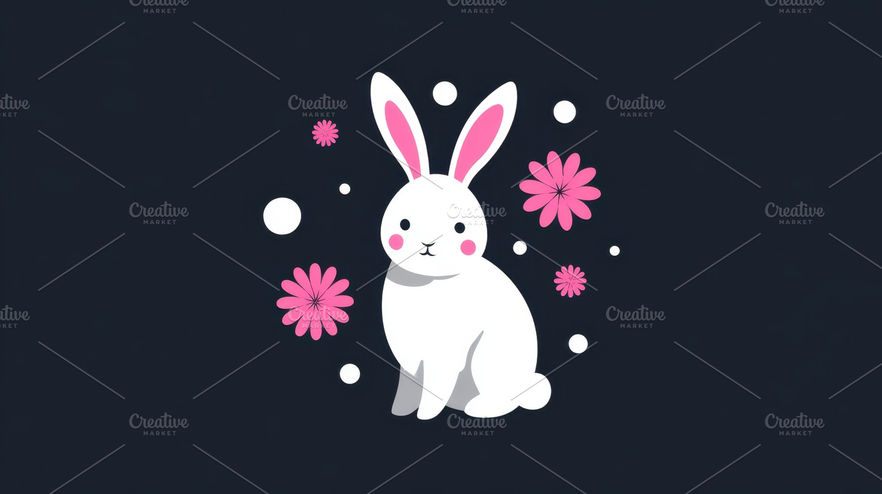 Rabbit among flowers, a Photo by Beautiful things
