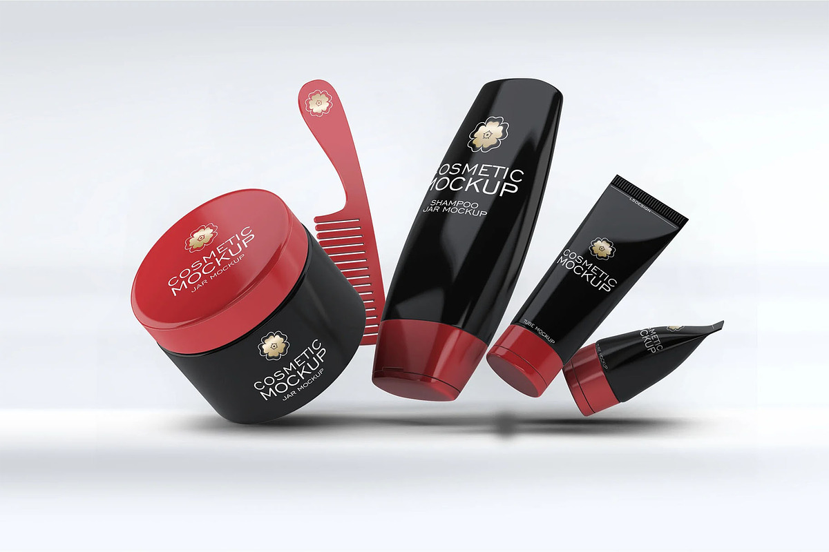 Cosmetic Set Mock-Up, an Advertising Mockup by Se٧enStudio (Photo 2 of 6)