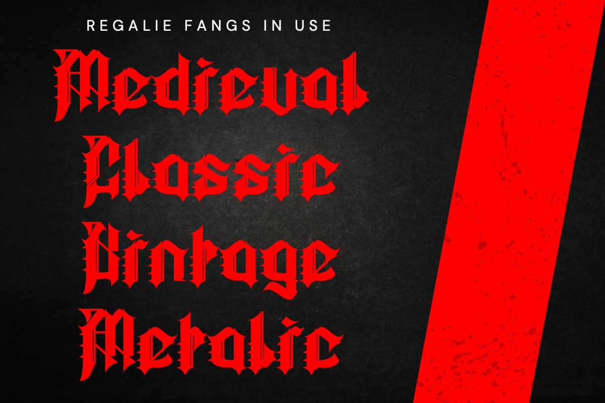 Regalie Fangs - Medieval Blackletter, a Blackletter Font by Dhabee (Photo 6 of 16)