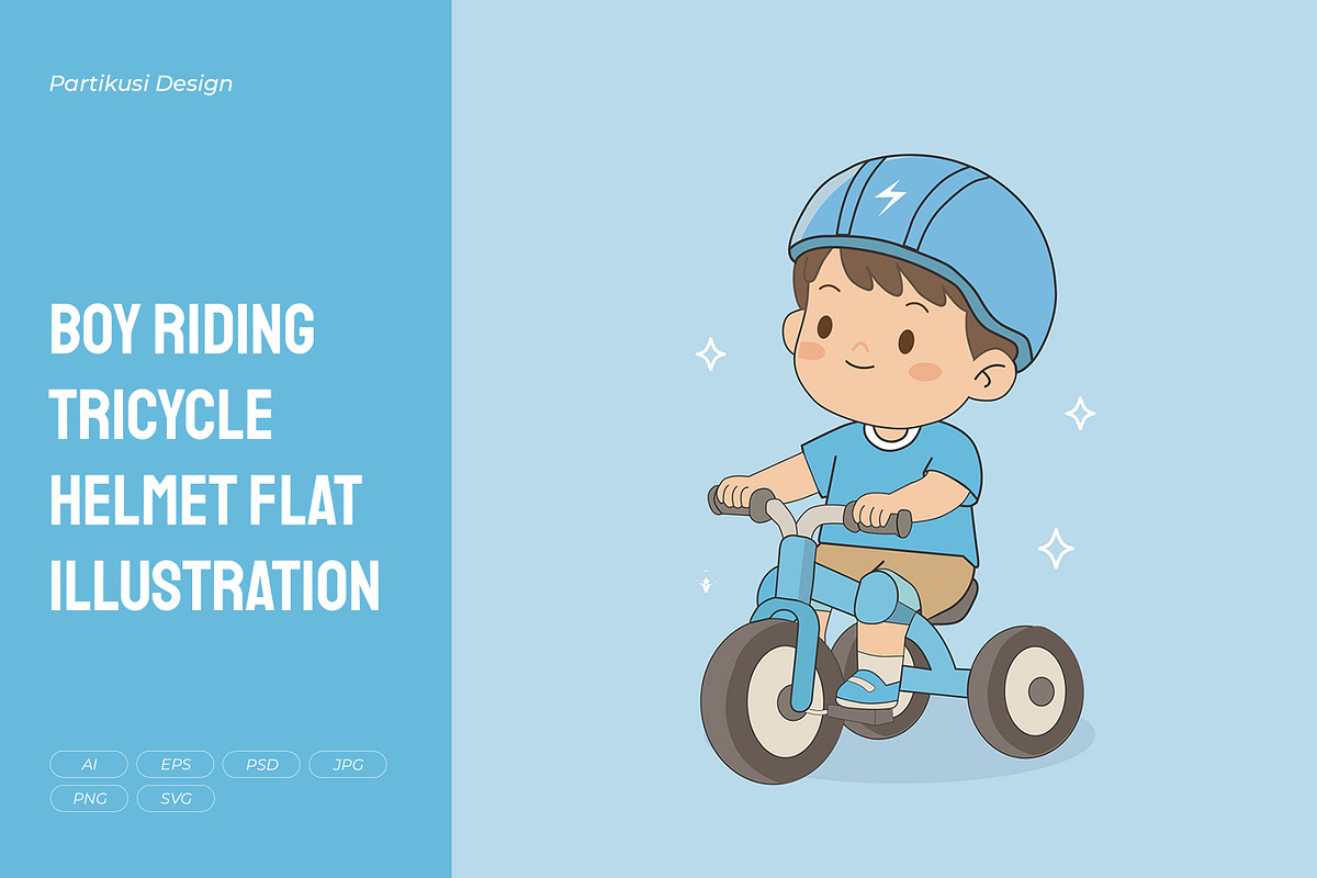Boy Riding Tricycle Helmet, a Person Illustration by Partikusi Design (Photo 1 of 3)