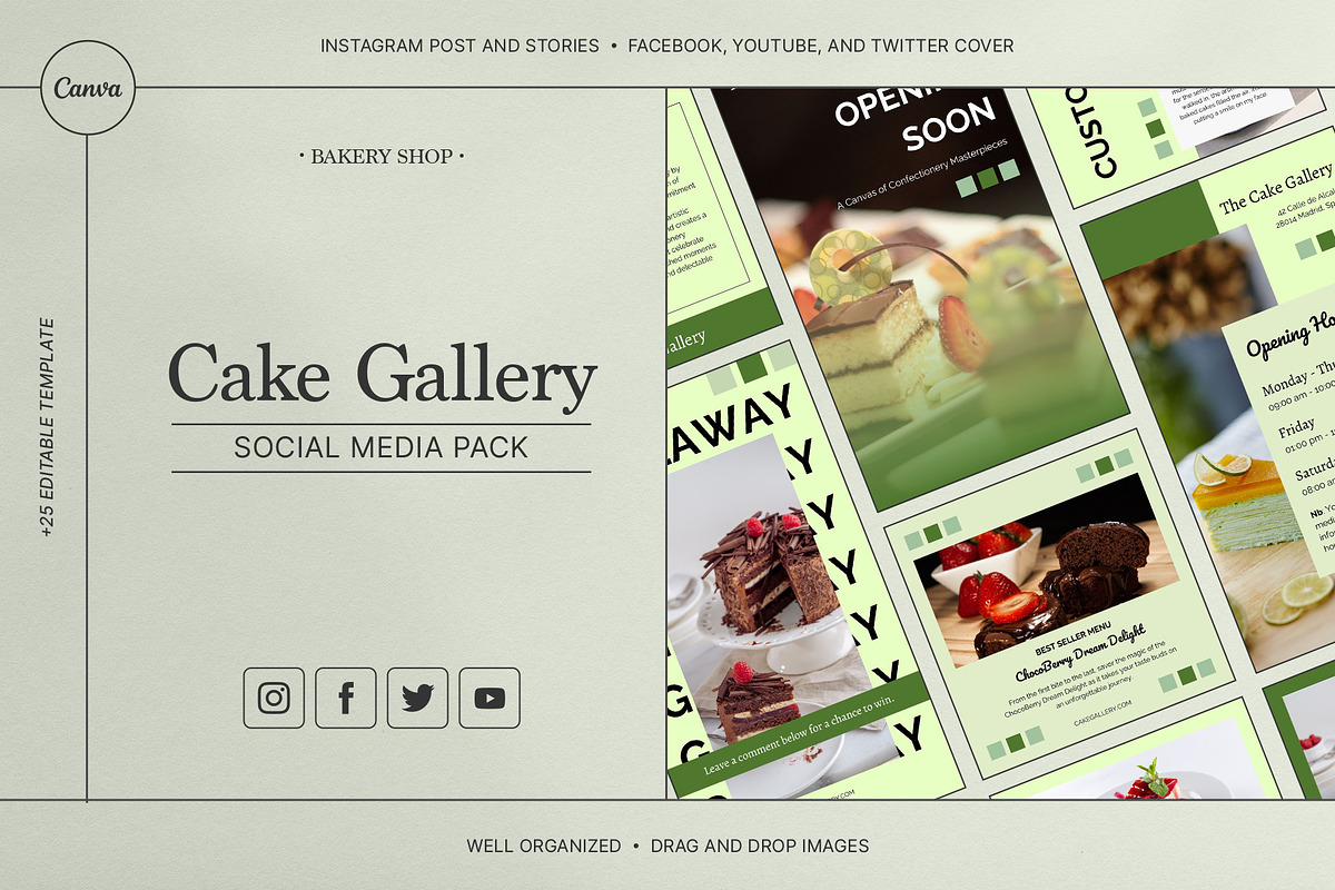 Cake Gallery | Social Media Kit, a Social Media Template by prajapixels (Photo 1 of 6)