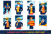 The man is drinking a cocktail., an Illustration by SketchArtStudio (Thumbnail 1 of 4)