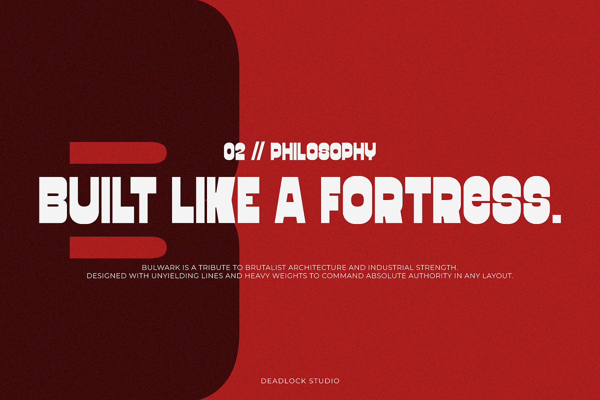 Bulwark, a Sans Serif Font by deadlock studio (Photo 2 of 14)