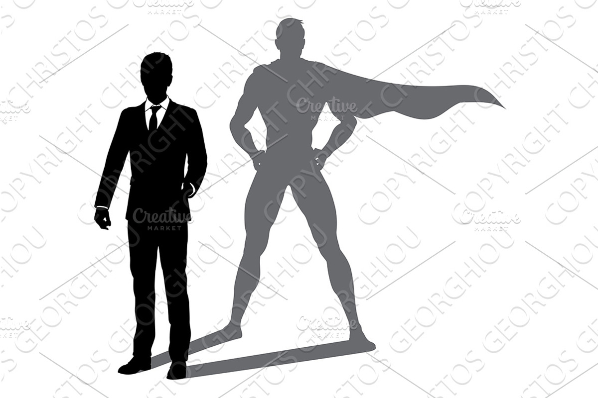 Superhero Business Man With Super, a Person Illustration by Christos Georghiou
