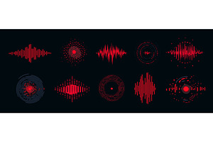 Ai voice waves. Wavy audio red, a Technology Illustration by Stock-Smart-Start