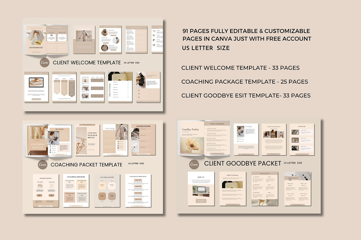 Client Welcome Services Bundle CANVA, a Brochure Template by Deepa Template Studio (Photo 2 of 23)