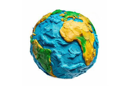 Colorful clay earth globe showing, a School & Education Photo by Ylivdesign
