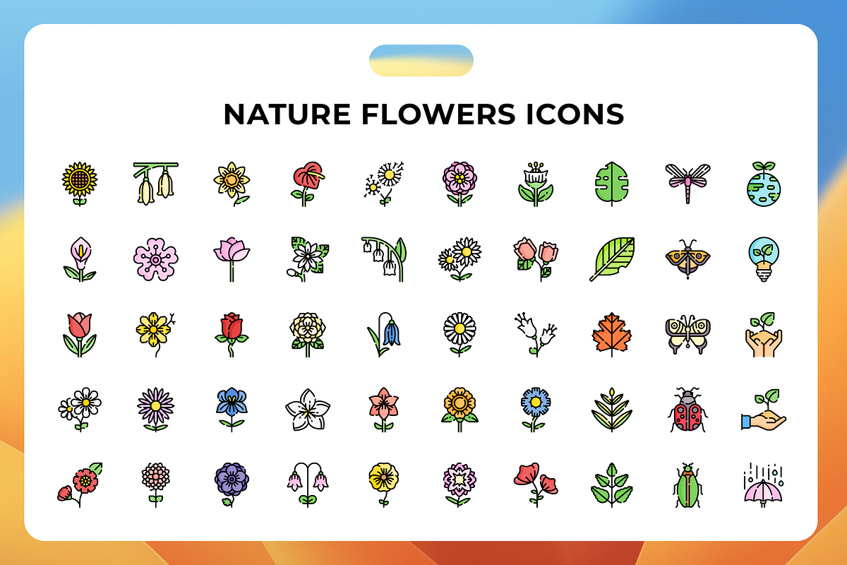 Nature Flowers Icons, an Icon by Wencory