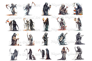 Watercolor Grim Death Reaper, an Object Graphic by Negarin Digital Art (Thumbnail 3 of 11)