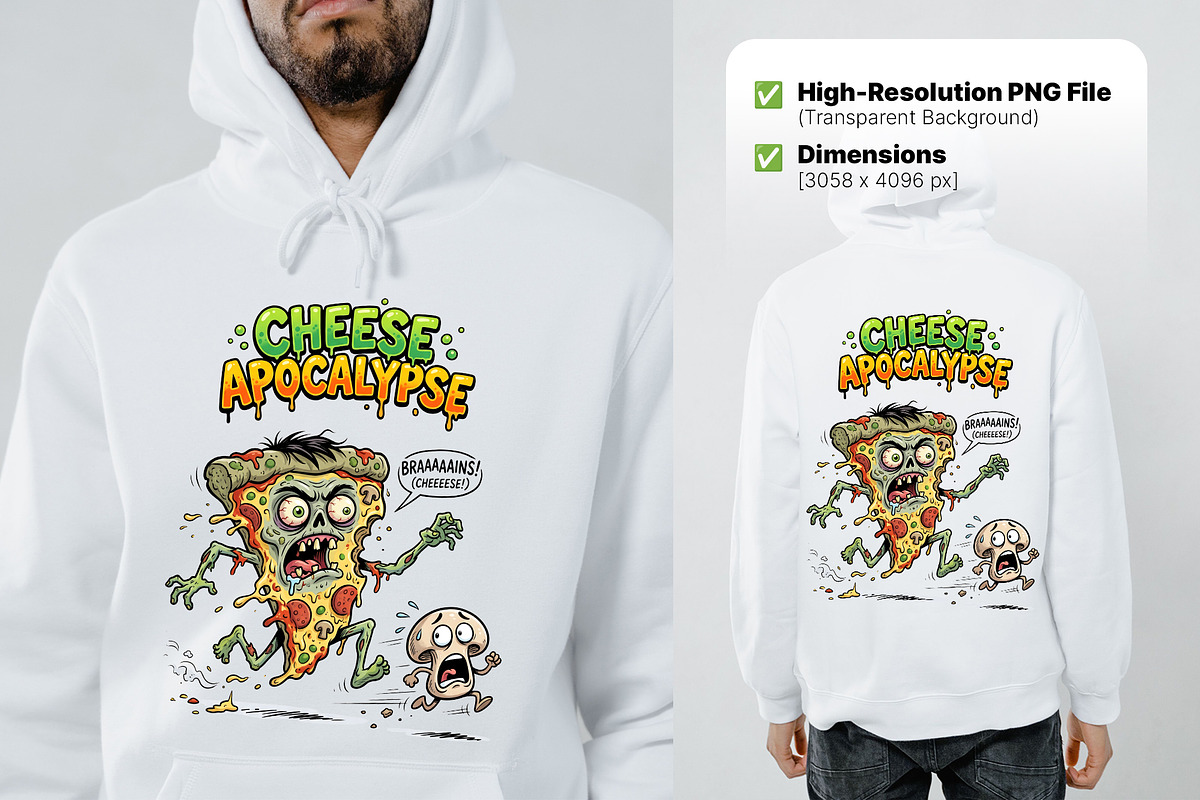 Funny Zombie Pizza Slice PNG Clipart, a Food Illustration by zahidhossainalif (Photo 2 of 3)