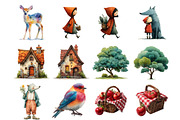 Little Red Riding Hood Clipart, an Illustration by DreamArtGraphic (Thumbnail 4 of 4)