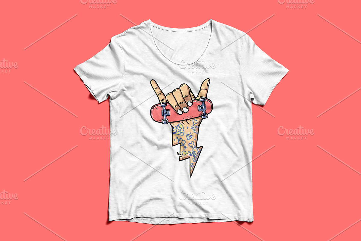 skateboarding shaka hand, an Illustration by gunaonedesign (Photo 3 of 4)