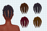 African American hairstyles clipart, an Illustration by Illustrator Space (Thumbnail 8 of 9)