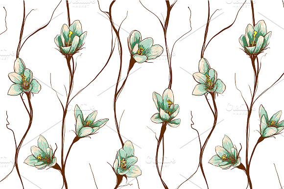 Vintage Flowers Seamless Pattern