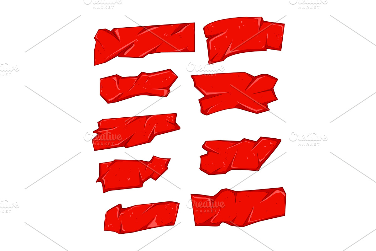 red tape set cartoon vector, an Object Illustration by pikepicture