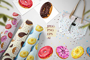 Sweet Donuts+Seamless Patterns, a Decorative Illustration by Usis (Thumbnail 4 of 7)