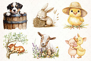 Cute Animals on the Farm Clipart, an Illustration by Pixels.Craft (Thumbnail 3 of 7)