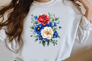 Patriotic Floral Corners Clipart, a Seasonal Illustration by Designworld (Thumbnail 9 of 11)