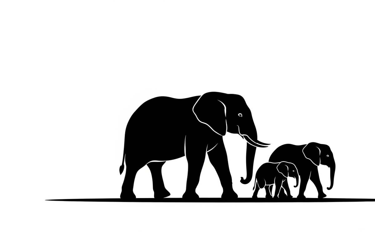 elephant family silhouette design, an Illustration by Amazin_art (Photo 43 of 51)
