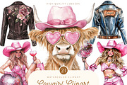 Watercolor Cowgirl PNG Clipart, a Person Illustration by SparkyDesignsUS (Thumbnail 1 of 8)