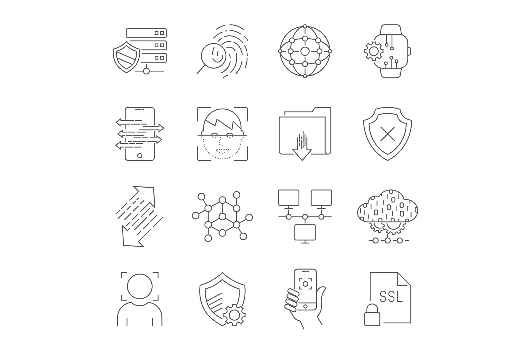 Personal data protection icons, a Person Illustration by defmorph