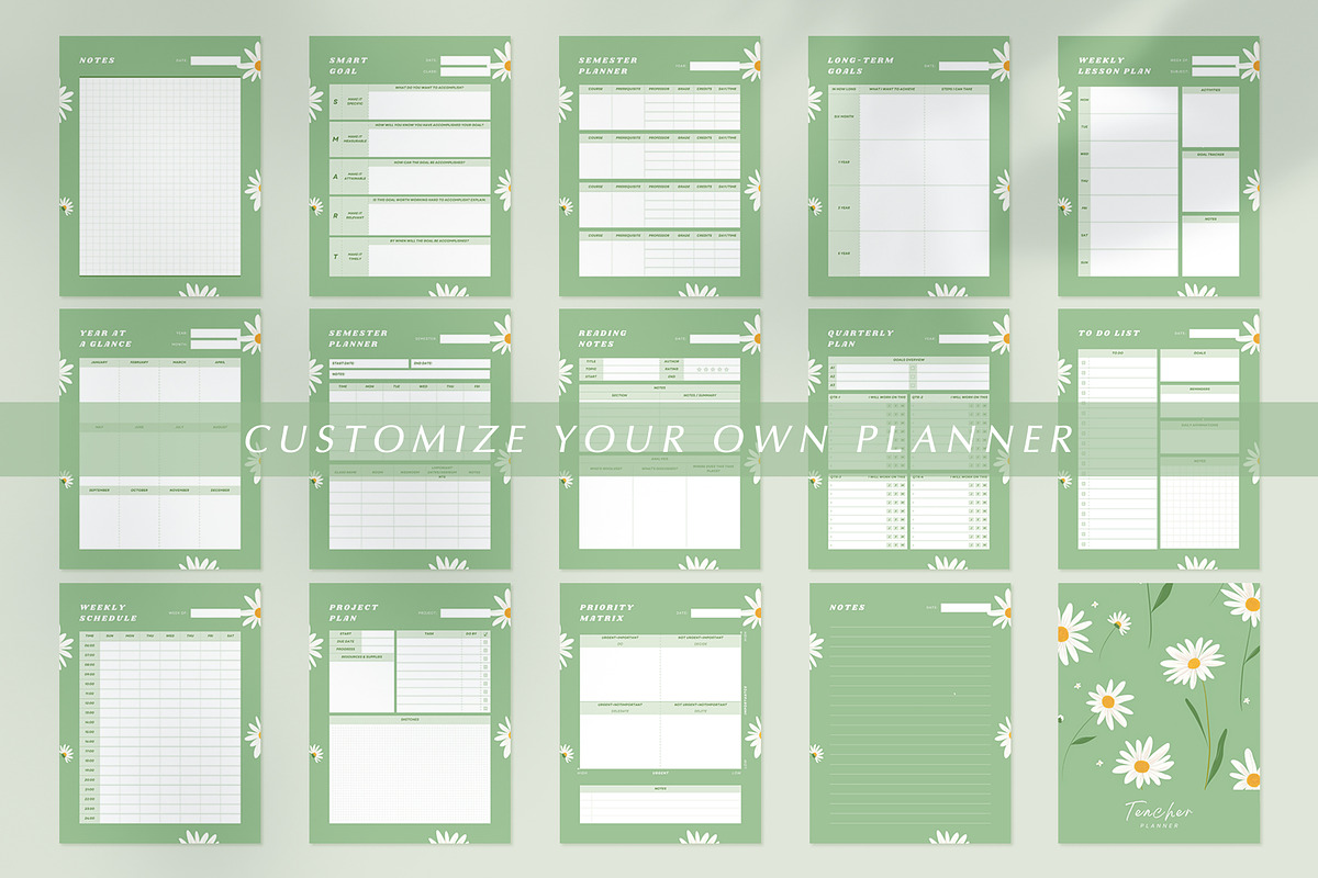 Teacher Planner Canva Template, a Brochure Template by Hazel Home (Photo 4 of 6)