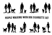 People Walking with Dog vector Set, an Animal Illustration by Gfx Expert Team (Thumbnail 2 of 3)