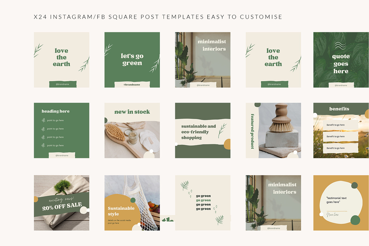 Eco-Friendly Instagram Templates, a Social Media Template by CreativeWilderness (Photo 4 of 7)