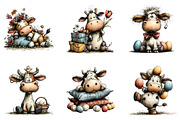 Whimsical Easter cow clipart, an Illustration by CreationArt (Thumbnail 7 of 7)