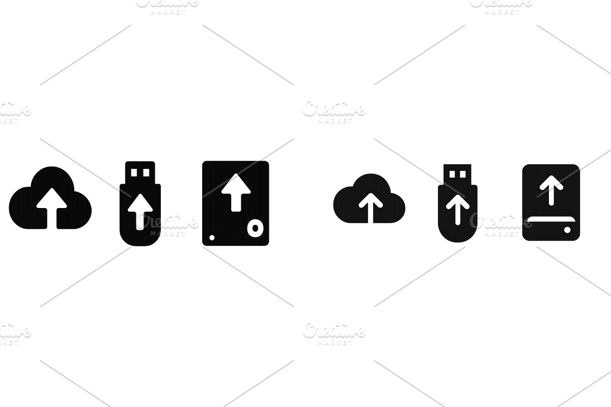 Various upload and download icons, a Technology Illustration by ZinetroN