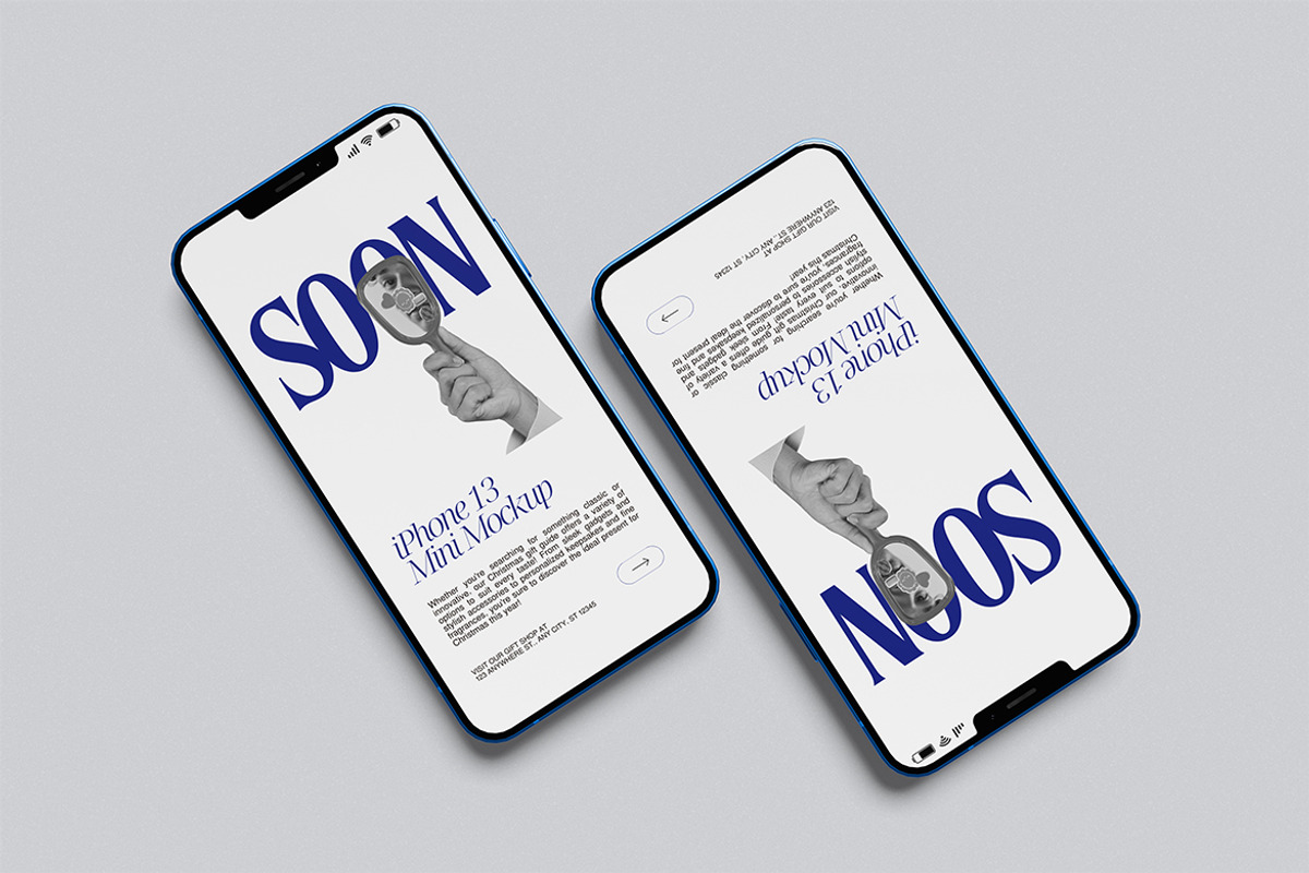 Iphone 13 Mini Mockup, an iPhone Mockup by swsi-studio (Photo 3 of 5)