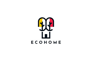 Eco house home real estate logo